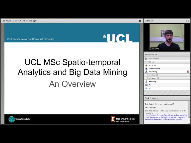 UCL CEGE Spatio Temporal Analytics and Big Data Mining MSc Virtual Open Day 3 5 19 0 0 1