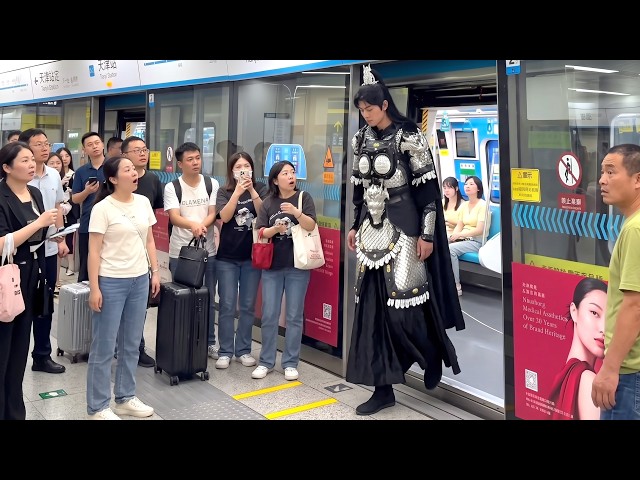 RARE! Giant Handsome Man in Hanfu Cosplay Took Over the Streets! Street Reactions ❤️