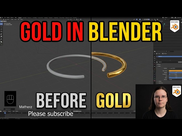 How to add basic gold. Blender Mini Tutorial (#30)(S4) #cgi #3dart #blender3d