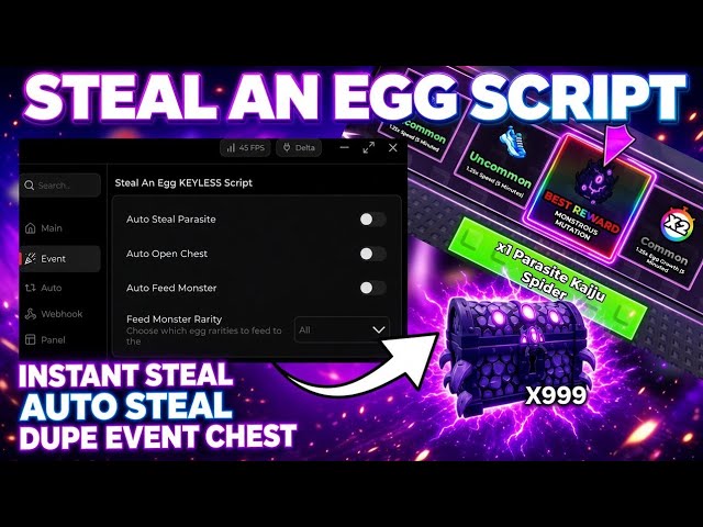 [NO KEY] Steal An Egg Script | Auto Steal Egg, Dupe Chest, Invisibility, Auto Parasite Event  