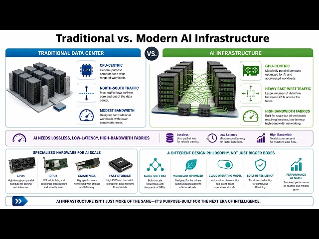 Traditional vs. Modern AI Infrastructure | Cisco 300-640 DCAI