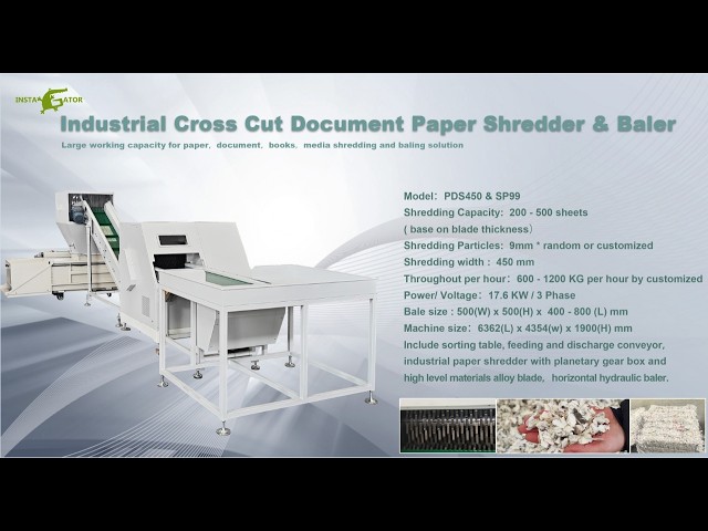 SUPU Industrial Packaging Waste Cardboard and Magazine Paper Shredding & Baling Machine