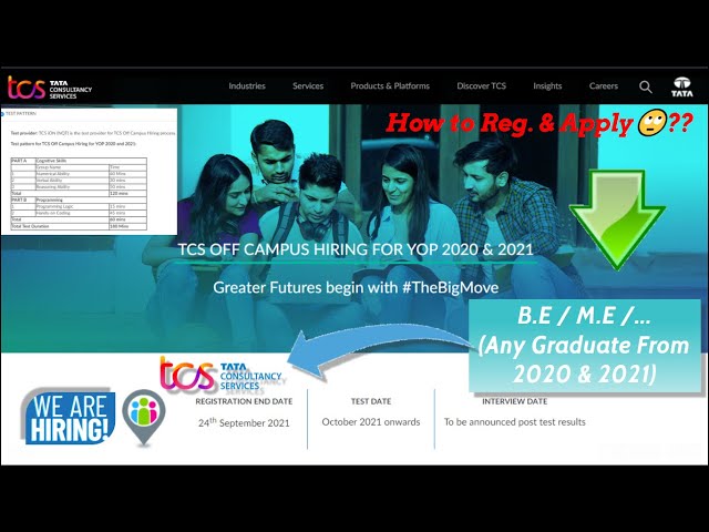 TCS NQT 2020 & 2021 | Procedure to Apply for TCS Job Opportunity Freshers| Test Pattern | Close date