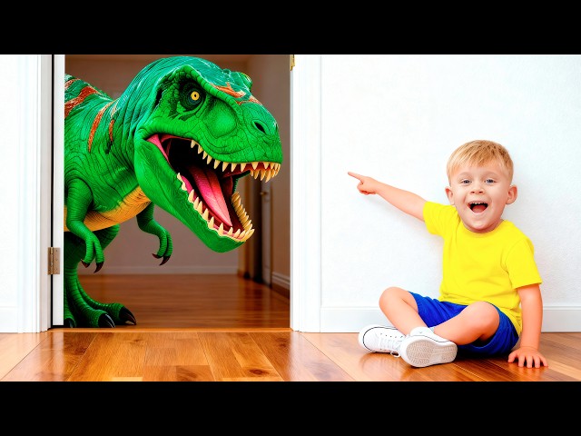 ¡Los dinosaurios de juguete de Oliver cobraron vida en casa!