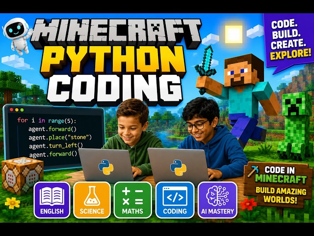 Kids Use Python to Build Minecraft Worlds in Seconds