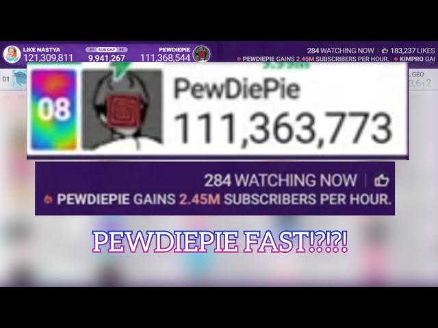 PewDiePie glitch on top 50 live subscriber count
