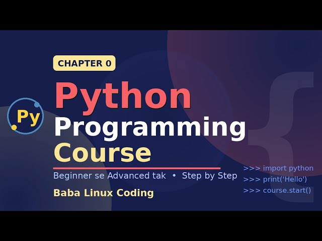 Python Tutorial for Beginners in Hindi 2026 | Chapter 0 | Free Complete Python Course | baba linux