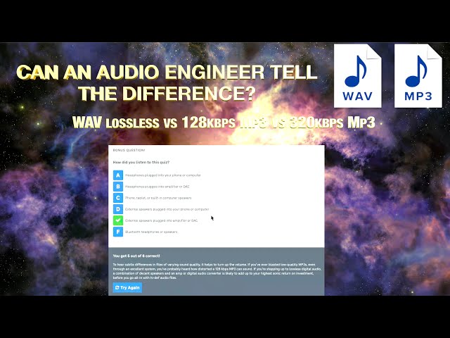 TEST YOUR SKILLS!! Can you hear the difference in Lossless Audio vs. Mp3?