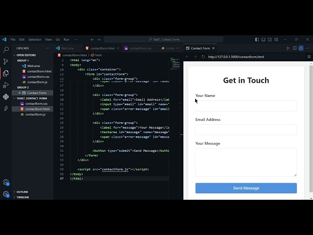 Task7 || Web Devolopment Internship ||Contact Form || @Technohacksedutech