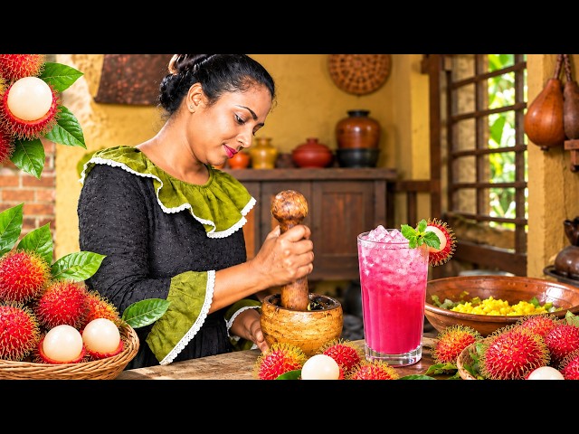 Traditional Village ASMR: Preparing Garden Meals & Rambutan Fruit Drinks