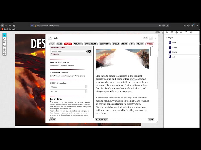 How to create a D&D character on roll20.net