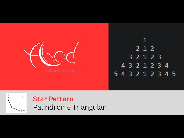 Star Pattern : Palindrome Triangular | Java