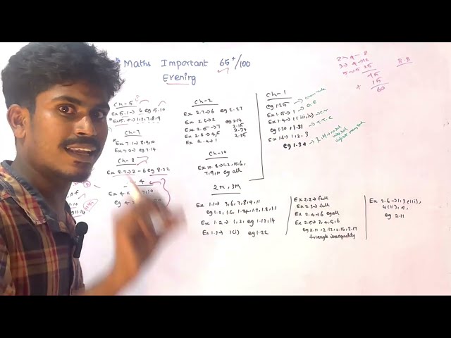 12th Maths Last Day Evening = 65+/90 - 12th Maths Half Yearly Important Questions 2024