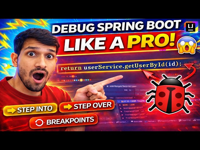 Debug Spring Boot Like a PRO 🚀 (IntelliJ Step-by-Step Tutorial) | Spring Boot Debugging Guide