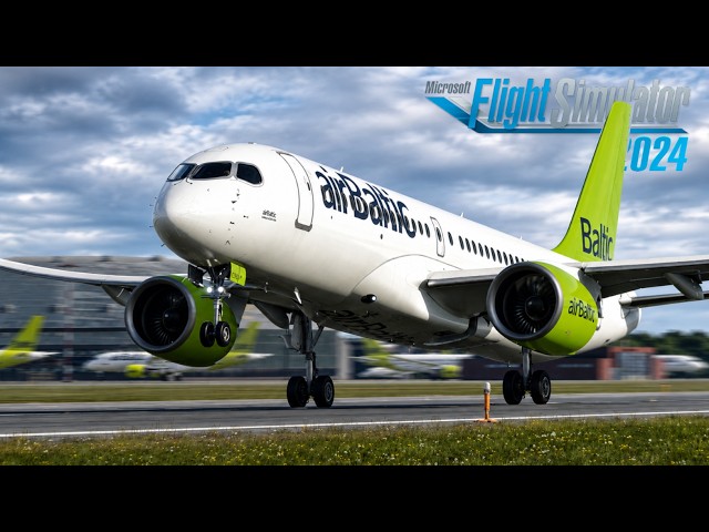 Synaptic A220-300 FIRST Flight! airBaltic: Riga - Porto | MSFS 2024 Full Flight