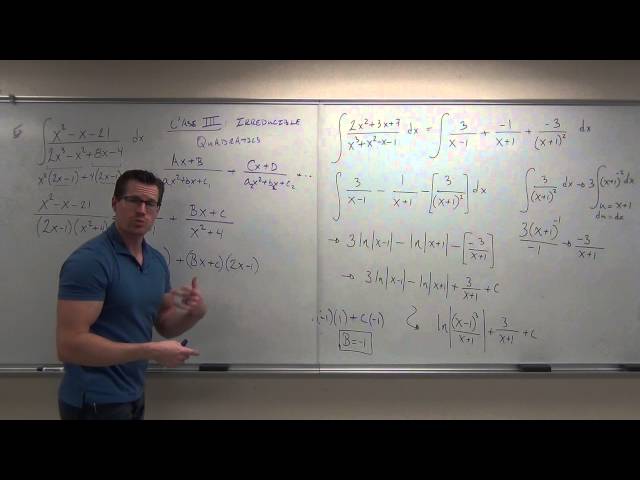 Calculus 2 Lecture 7.4:  Integration By Partial Fractions