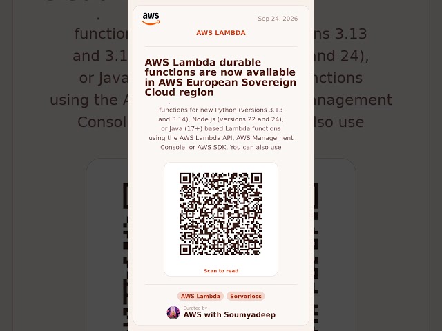 AWS Lambda Durable Functions Launch in European Sovereign Cloud! 🇪🇺⚡