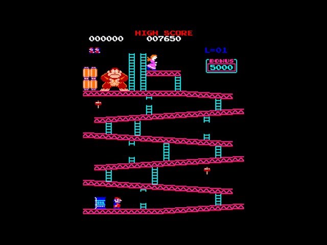 Donkey Kong (Original) Full Playthrough (US Arcade Version, All 4 Levels, 3 Rotations, 0 Deaths)