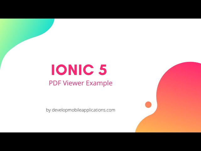pdf viewer ionic 5 example | ionic 5 tutorial  #shorts  #ionic #ionicframework #ionic5