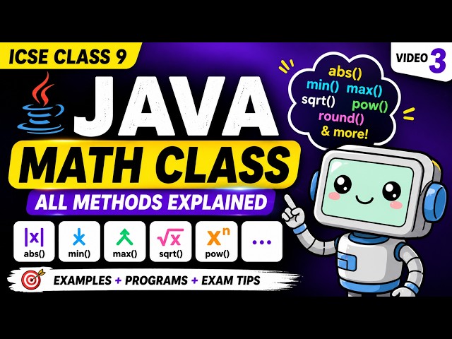 Java Math Class in One Shot 🚀 | ICSE Class 9 Computer Applications | All Methods Explained