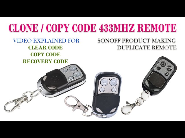 Copy / Clone remote duplicator 433Mhz, Copy code, Clear code and Recovery code method instructions
