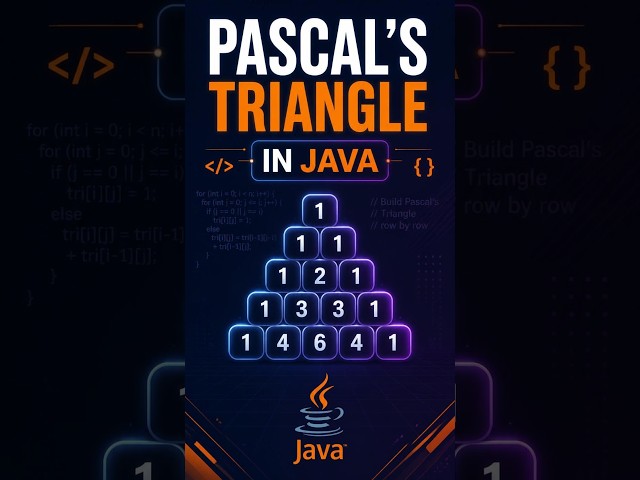 124 Java Pascal's Triangle Explained | Code + Pattern Trace