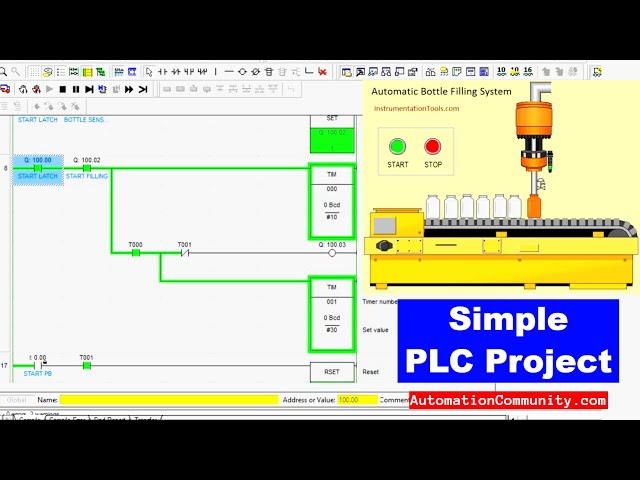 Simple PLC Project - PLC Example with Ladder Diagram