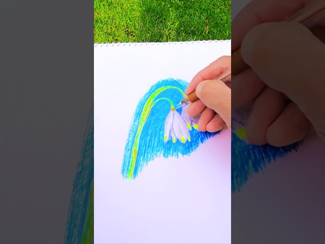 Drawing a Spring Flower With Just Pens 🌼🖊️ #Shorts