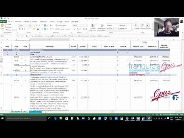 Demo OPUS 2016 Sistema de Ingeniería de Costos Autor. Arq. Everardo López