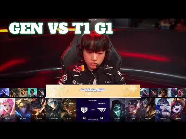 GEN vs T1 Game 1 | LCK 2026 Rounds 1-2 Week 7 Day 4 | Gen.G vs T1 G1
