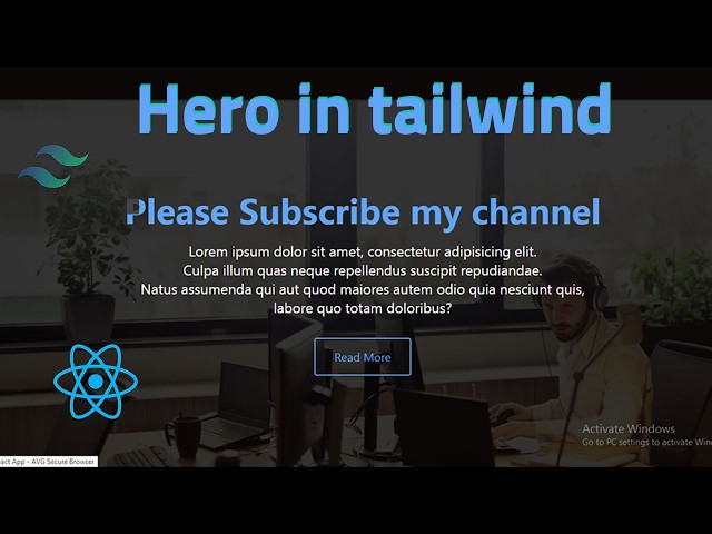How to Build a Simple Hero Section with React js and Tailwind css #tailwind  #tailwindcss