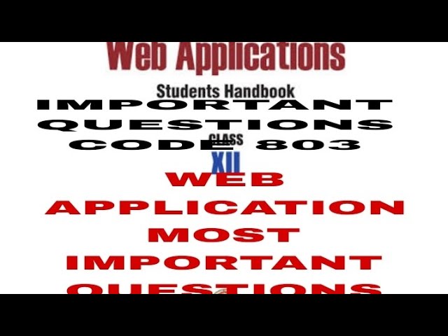 Web Application Most Important Question|Web Application chapter 2 Important Topic|Web Application