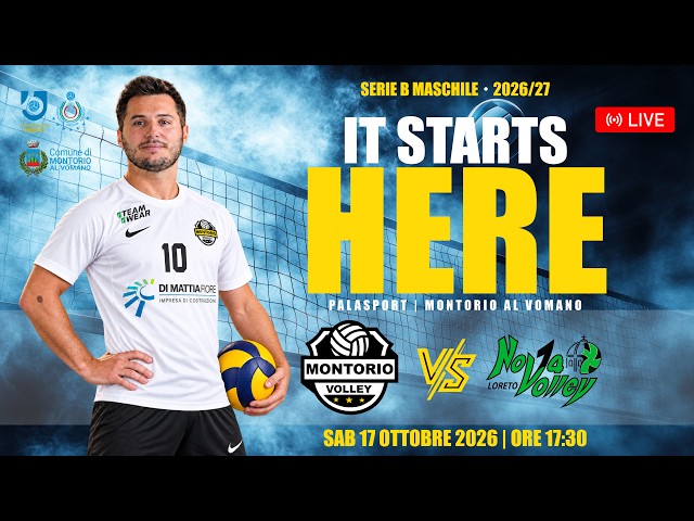 🔴 LIVE | MONTORIO VOLLEY – NOVA VOLLEY LORETO | Serie B Maschile | 1ª Giornata