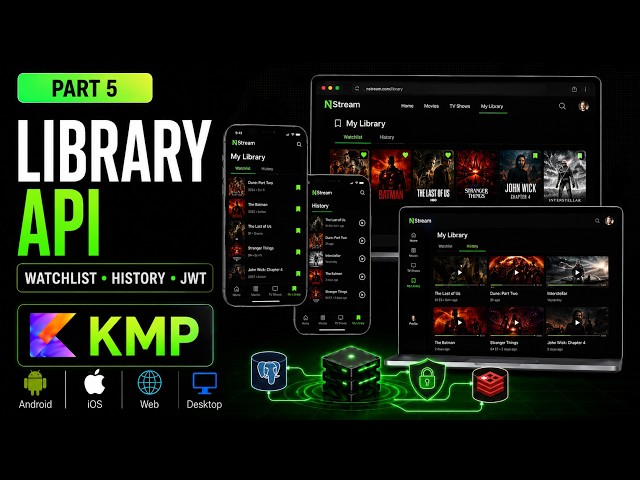 P5 : NETFLIX Clone - History, WatchList Integration  - Movies, Episodes... #kotlin  #Ktor #kmp