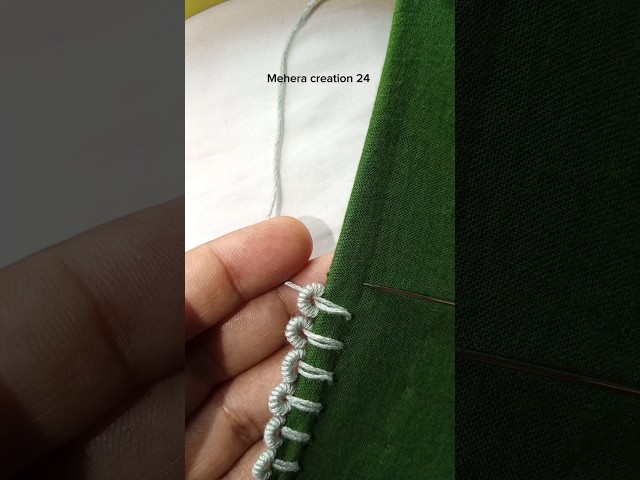 Unique cute border line embroidery design✨🪡#embroidery #viralvideo #viralshorts #design