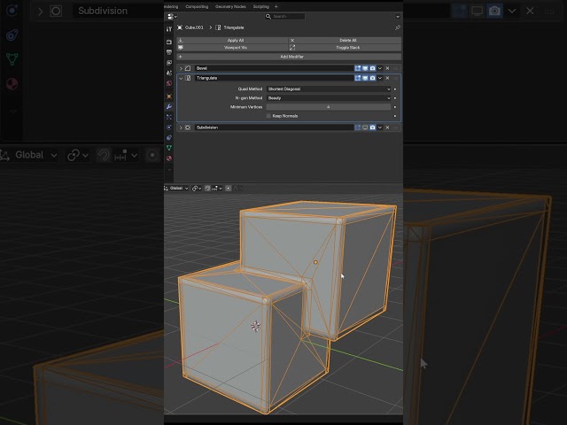 A trick for when you want to subdivide a mesh made with a boolean union #Blender #B3D #Blender3D