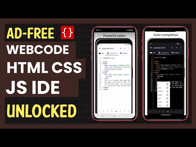 Best Free Webcode Html, Css, JS Ide App for Android