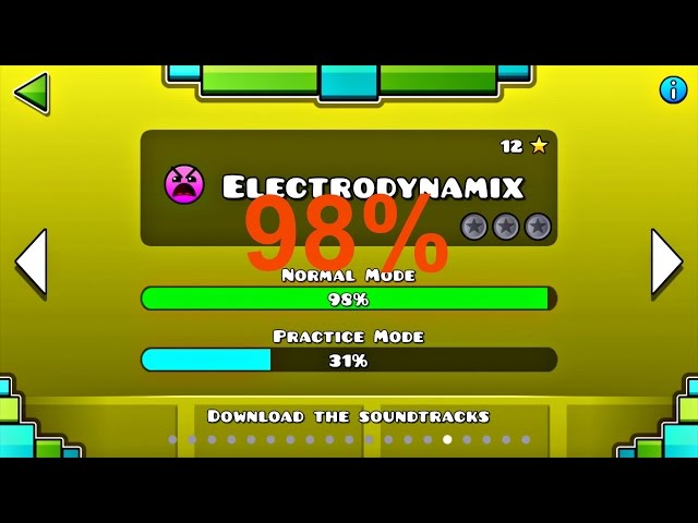 Geometry dash - Electrodynamix 98% (all coins)