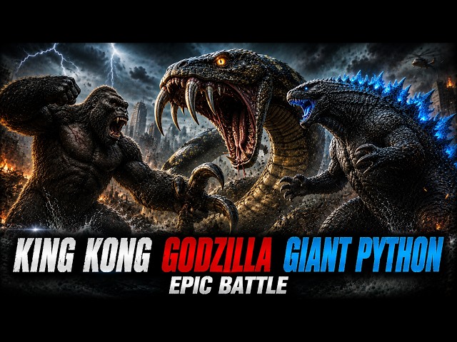 King Kong & Godzilla Face the Giant Python Snake Claw Monster in an Epic Battle for Survival