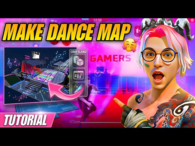 😍 HOW TO MAKE DANCE MAP IN FREE FIRE CRAFTLAND TUTORIAL | VIP GAMERS #freefire #tutorial