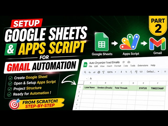 Setup Google Sheets & Apps Script for Gmail Automation (Part 2)