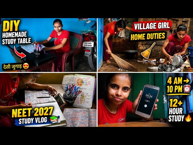NEET 2027 Study Vlog | Restarting From Zero 💔 | 4 AM to 10 PM + 12 Hour Study