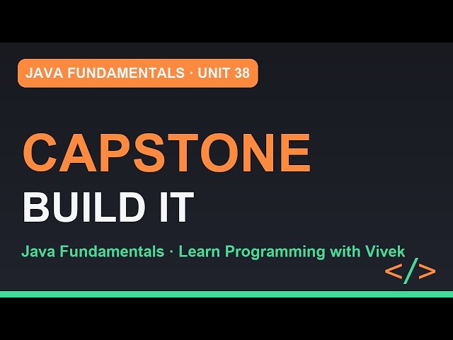 Java Fundamentals: TiffinBox: Build It | Unit 38