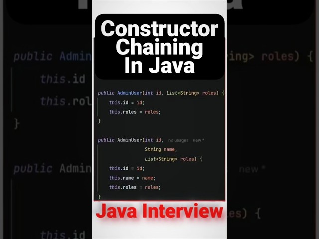What is Constructor chaining in java #java #coding #javaprogramming  #programming