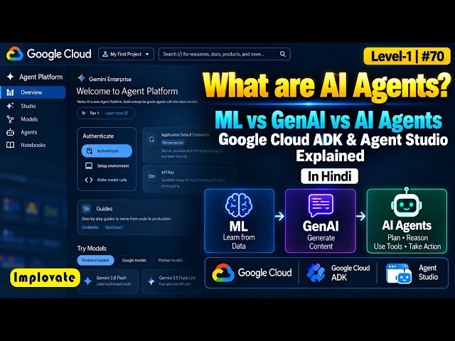 What are AI Agents? | ML vs GenAI vs AI Agents | Google Cloud ADK & Agent Studio Explained
