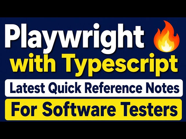 Playwright with Typescript Study Notes🔥 for Automation Testers #automationtesting #sdet #playwright