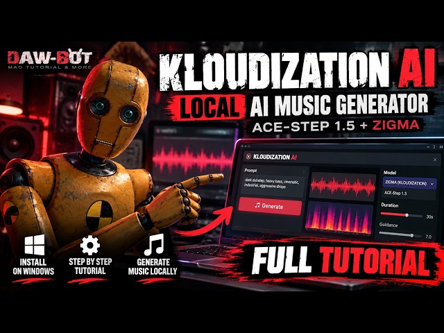 KLOUDIZATION AI — Local AI Music Generator | Installation & Tutorial (ACE-Step 1.5) ENG