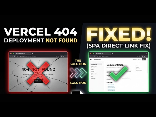 Fix Vercel 404 on Direct Links & Refresh (404 Deployment Not Found)