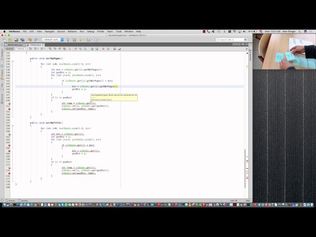 Java for 2GIG - Selection sort applied to objects