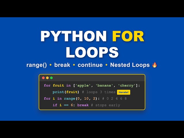 Python For Loops (Visually Explained) | Python Tutorial for Beginners #11